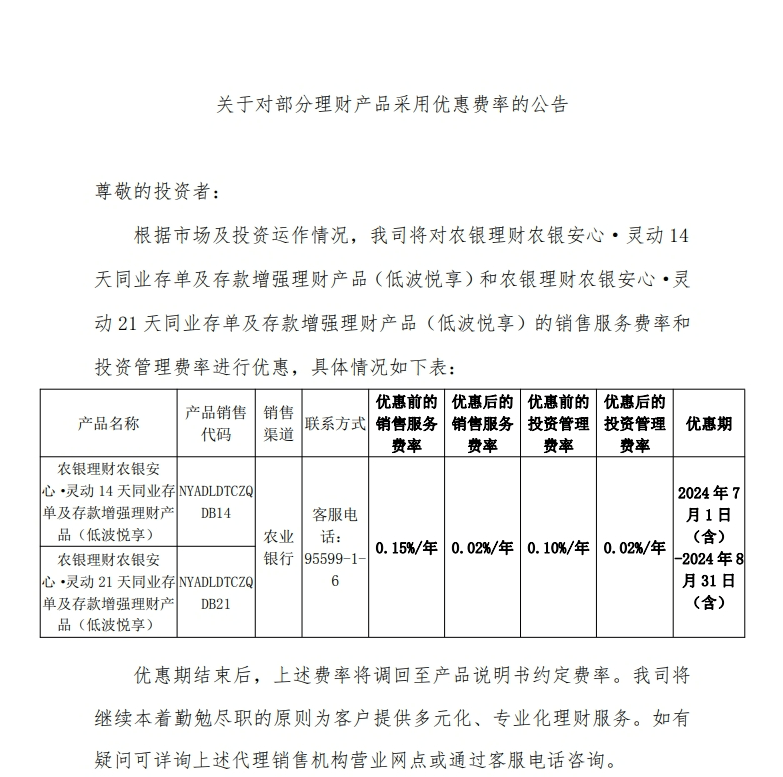 多家银行理财公司宣布：费率优惠！