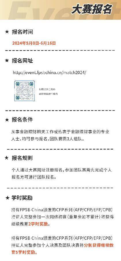CFP·易方达-中国金融理财师大赛正在火热报名中！
